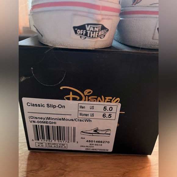 Vans x Disney Minnie Mouse Classic Slip On Sneaker Limited W 6.5 M 5 - Picture 2 of 3